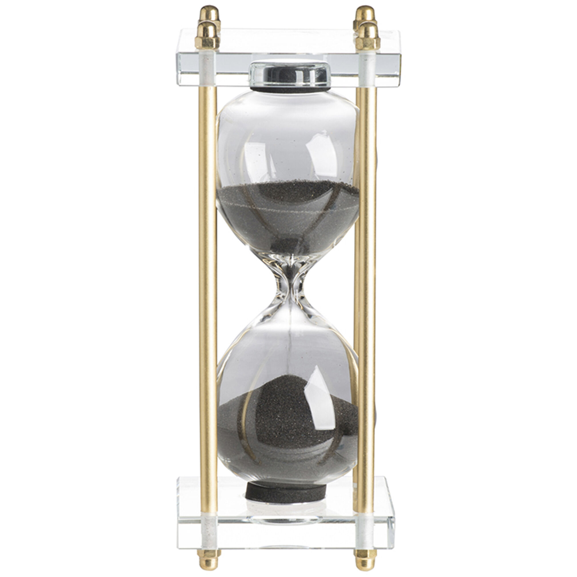 Modern Black and Gold and Clear Hourglass