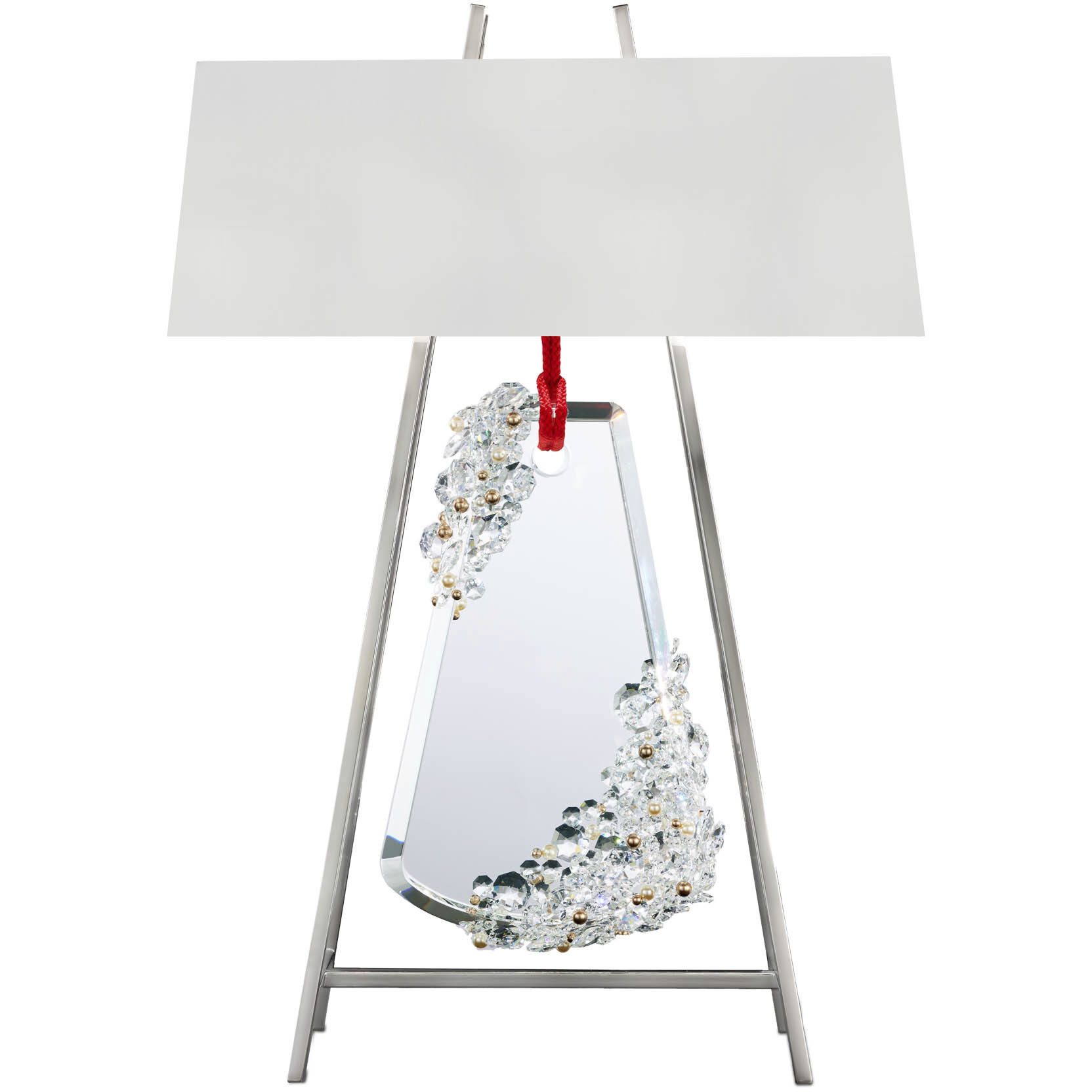 Forever Flora 31.6 inch 7.00 watt Polished Chrome Table Lamp Portable Light in Red Rope, Red Rope