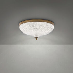 Roma LED 16.25 inch Aged Brass Flush Mount Ceiling Light, Schonbek Signature
