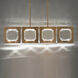 Beyond Enchante LED 43 inch Aged Brass Linear Pendant Ceiling Light, Beyond