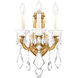 La Scala 3 Light 7.5 inch French Gold Wall Sconce Wall Light in Swarovski, French Gold Cast