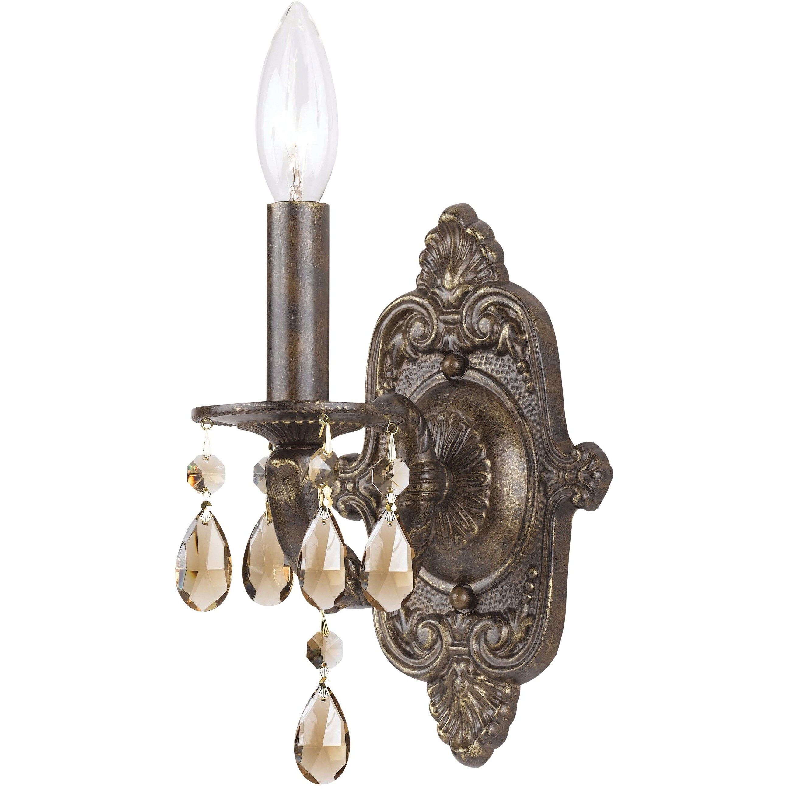 Paris Market Sconce Wall Light in Golden Teak Hand Cut, Venetian Bronze