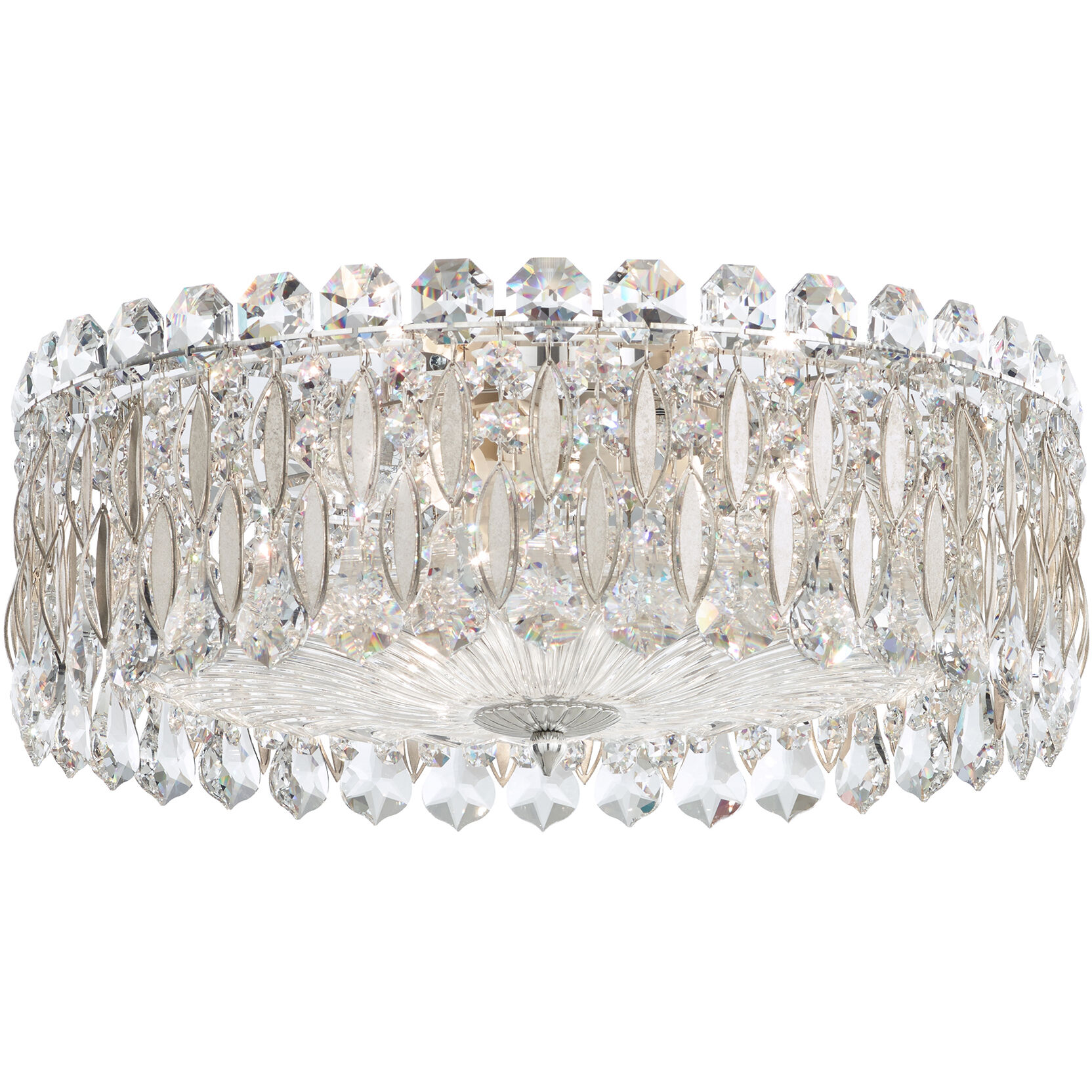 Sarella 3 Light Antique Silver Flush Mount Ceiling Light in Radiance