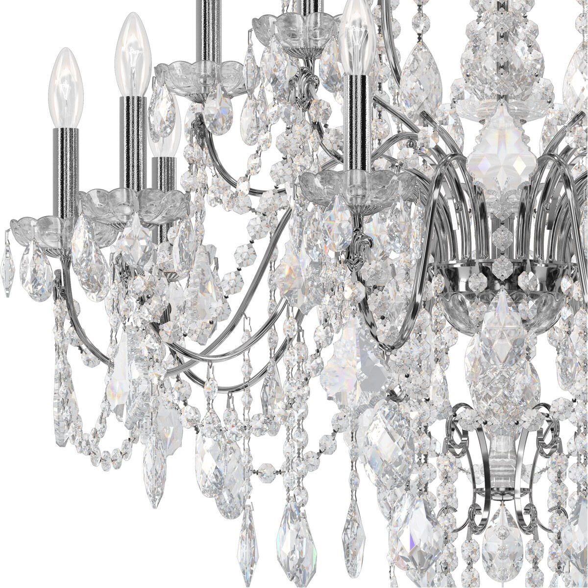 Century 20 Light 37 inch Polished Silver Chandelier Ceiling Light