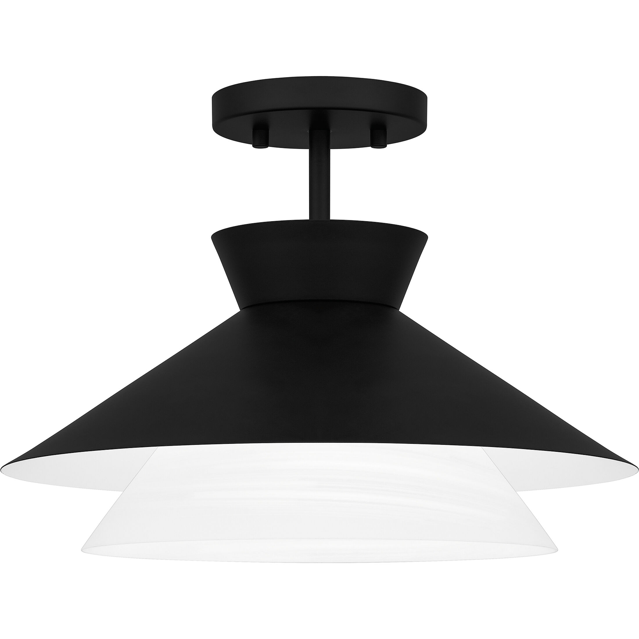 Lionel 1 Light 15 inch Matte Black Semi-Flush Mount Ceiling Light, Medium
