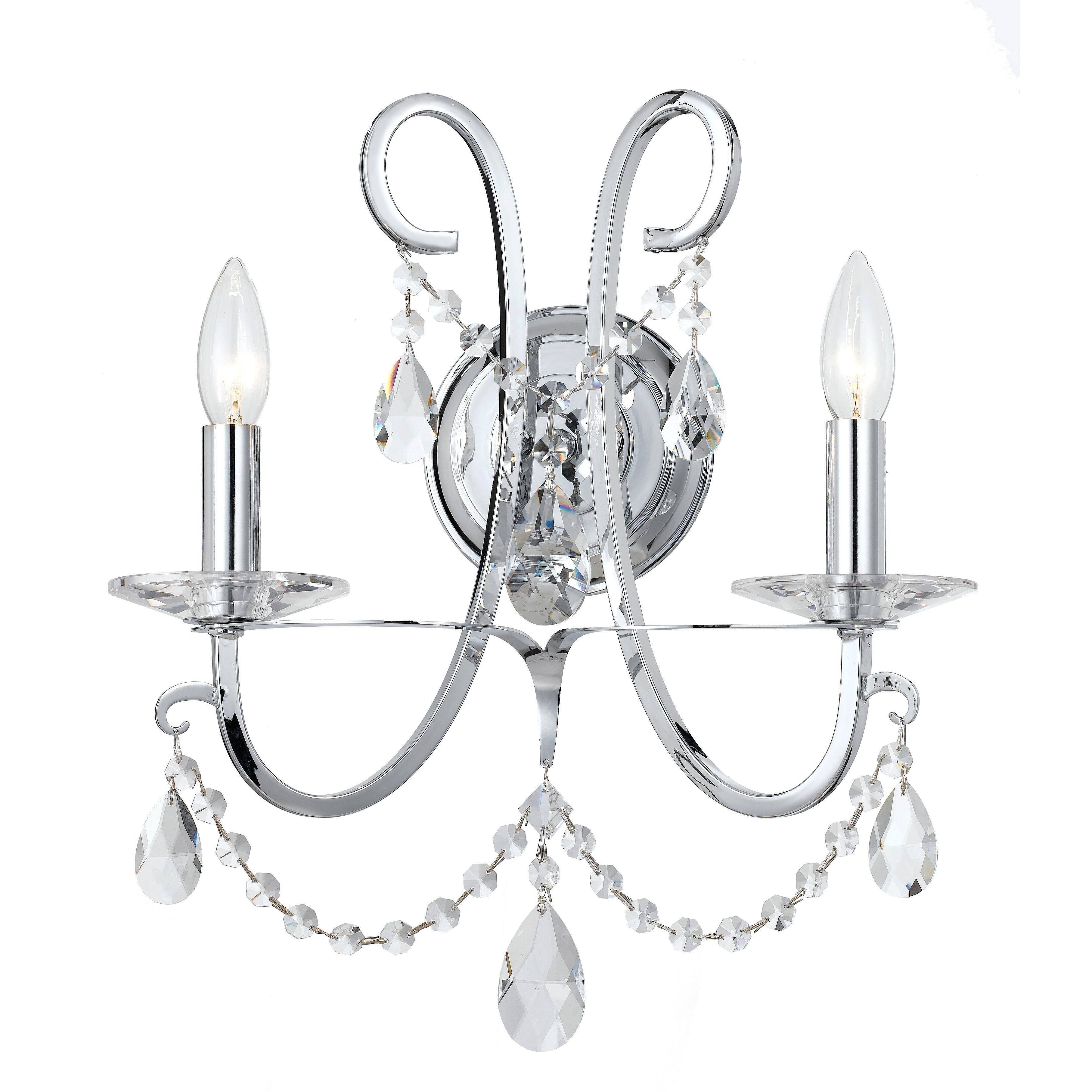 Othello Bath Wall Light in Clear Spectra, Polished Chrome