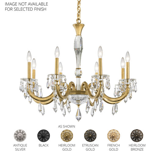 Napoli 8 Light 32.6 inch Antique Silver Chandelier Ceiling Light, Schonbek Signature