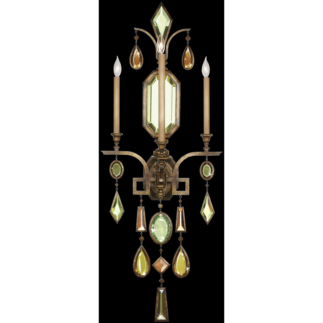 Encased Gems 3 Light 19.00 inch Wall Sconce