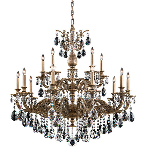 Milano 15 Light 38.5 inch French Gold Chandelier Ceiling Light in Swarovski, French Gold Cast
