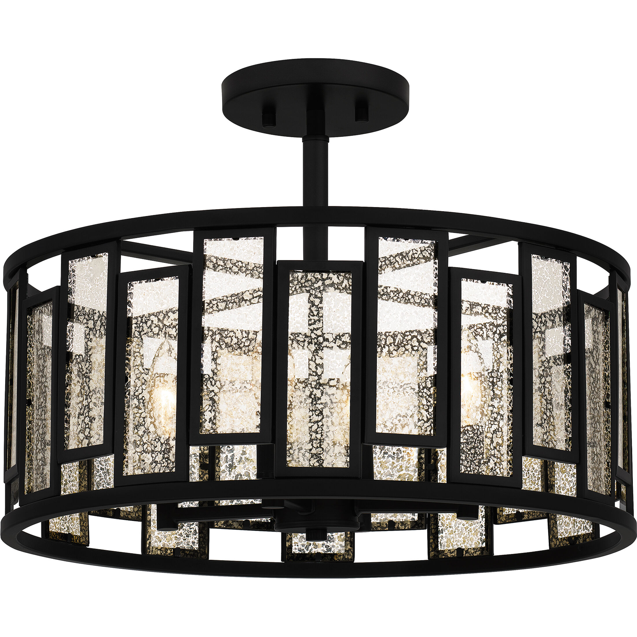 Bankston 4 Light 18 inch Matte Black Semi-Flush Mount Ceiling Light