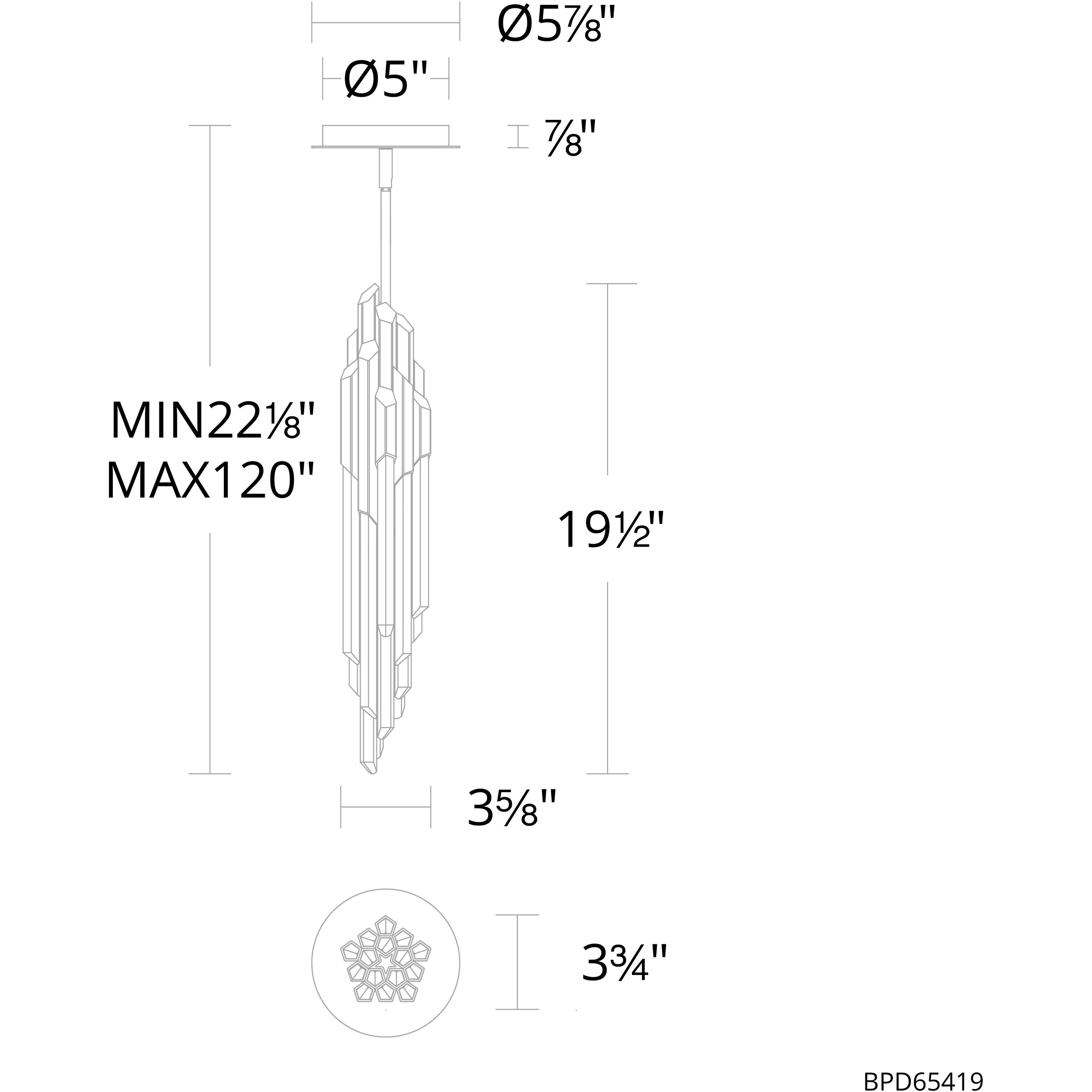 Beyond Organza LED 3.5 inch Aged Brass Pendant Ceiling Light