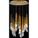 Beyond Solitude LED 26 inch Aged Brass Multi-Light Pendant Ceiling Light, Round Canopy