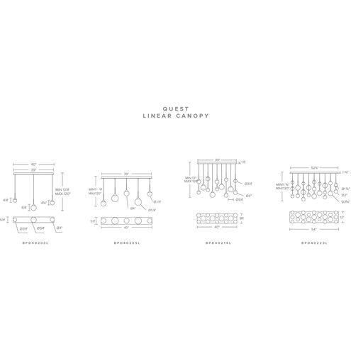 Beyond Quest LED 12 inch Aged Brass Multi-Light Pendant Ceiling Light, Linear Canopy