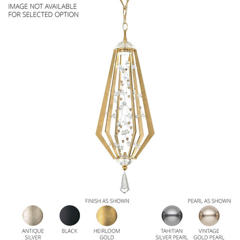 Forever Eternity LED 8.6 inch Black Pendant Ceiling Light in Clear Radiance Crystal and Gold Pearl