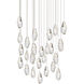 Beyond Martini LED 28 inch Polished Nickel Multi-Light Pendant Ceiling Light in Optic, Square Canopy