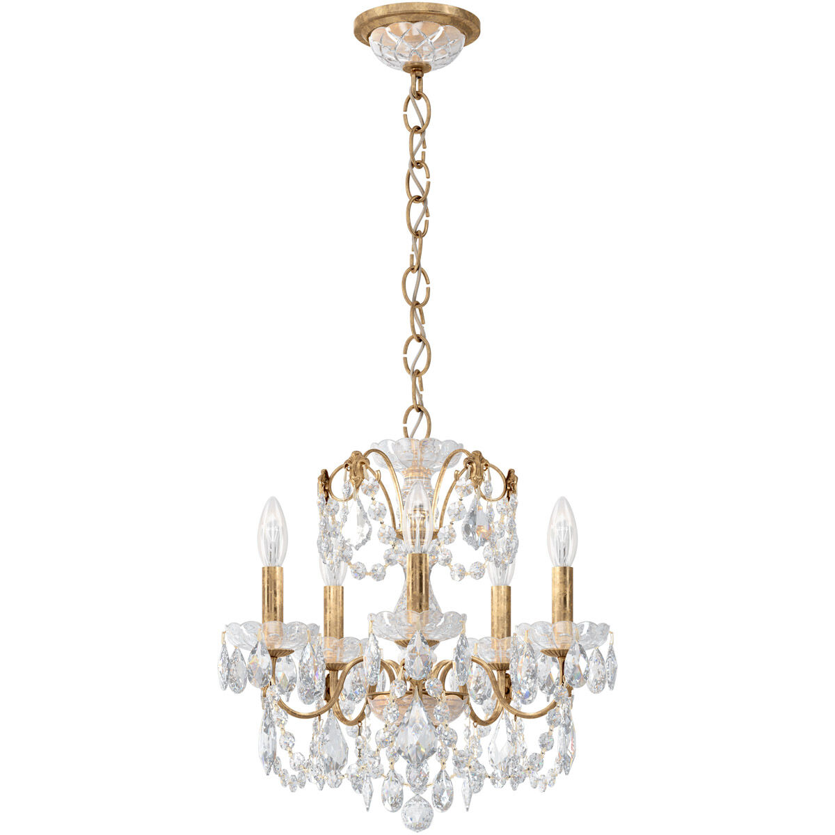 Century 5 Light 17 inch French Gold Chandelier Ceiling Light