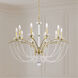 Priscilla 10 Light Heirloom Silver Chandelier Ceiling Light in White Pearl, Adjustable Height
