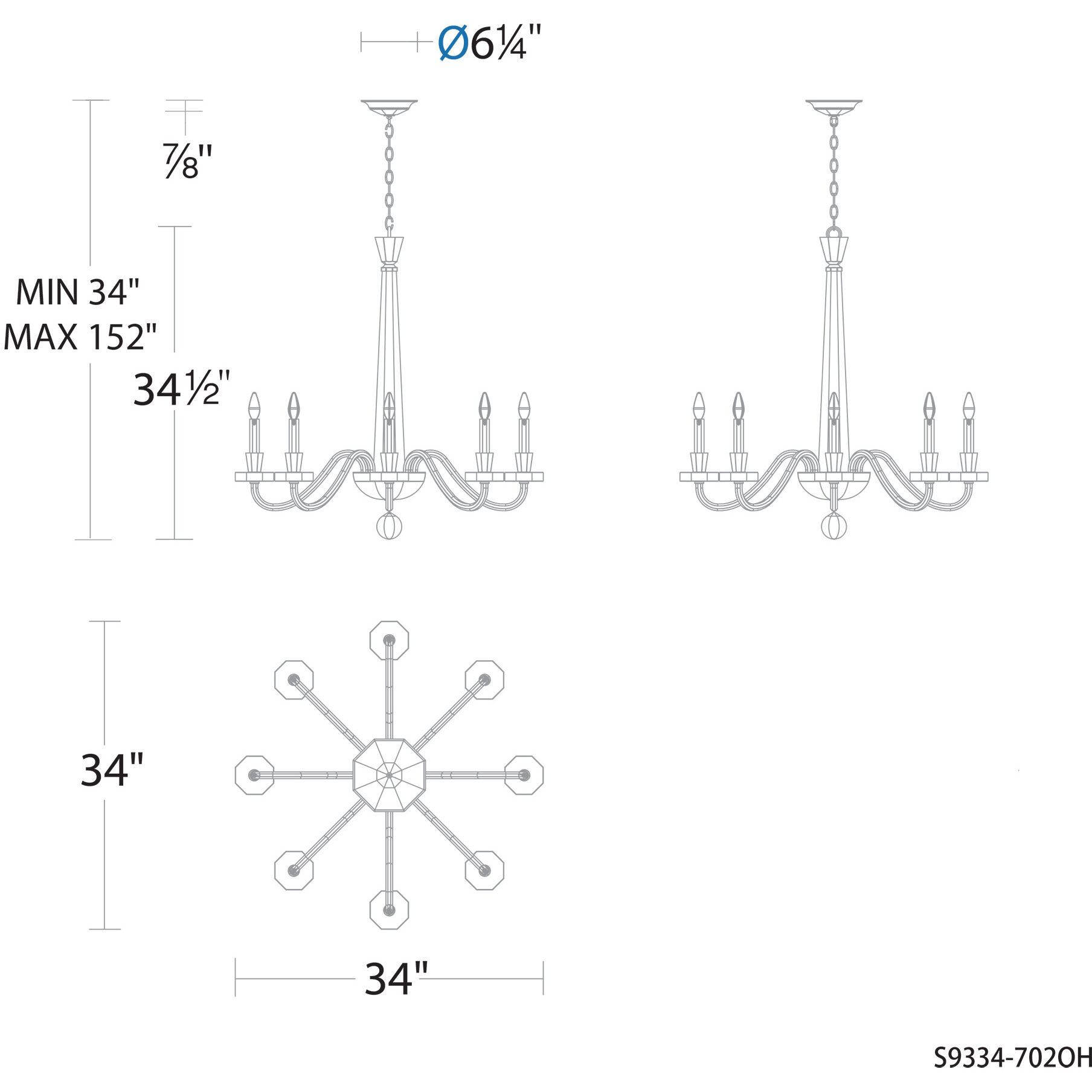 Amadeus 8 Light 34 inch Heirloom Gold Chandelier Ceiling Light, Schonbek Signature
