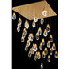 Beyond Martini LED 36 inch Aged Brass Multi-Light Pendant Ceiling Light in Optic, Square Canopy