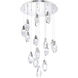 Beyond Martini LED 23 inch Polished Nickel Multi-Light Pendant Ceiling Light in Optic, Round Canopy
