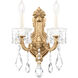 La Scala 2 Light 6.5 inch French Gold Wall Sconce Wall Light in French Gold Cast