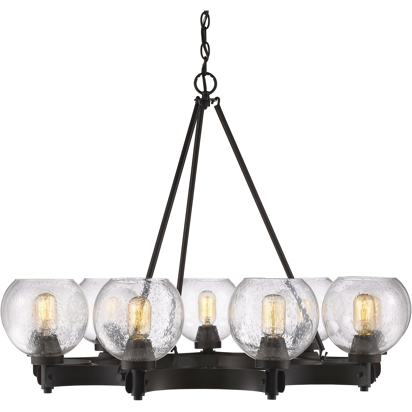 Galveston 37 inch 60.00 watt Rubbed Bronze Chandelier Ceiling Light, Large