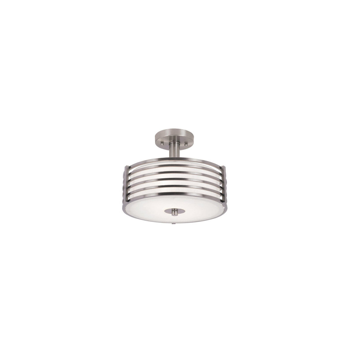 Breeze 2 Light 12 inch Brushed Nickel Semiflush Ceiling Light