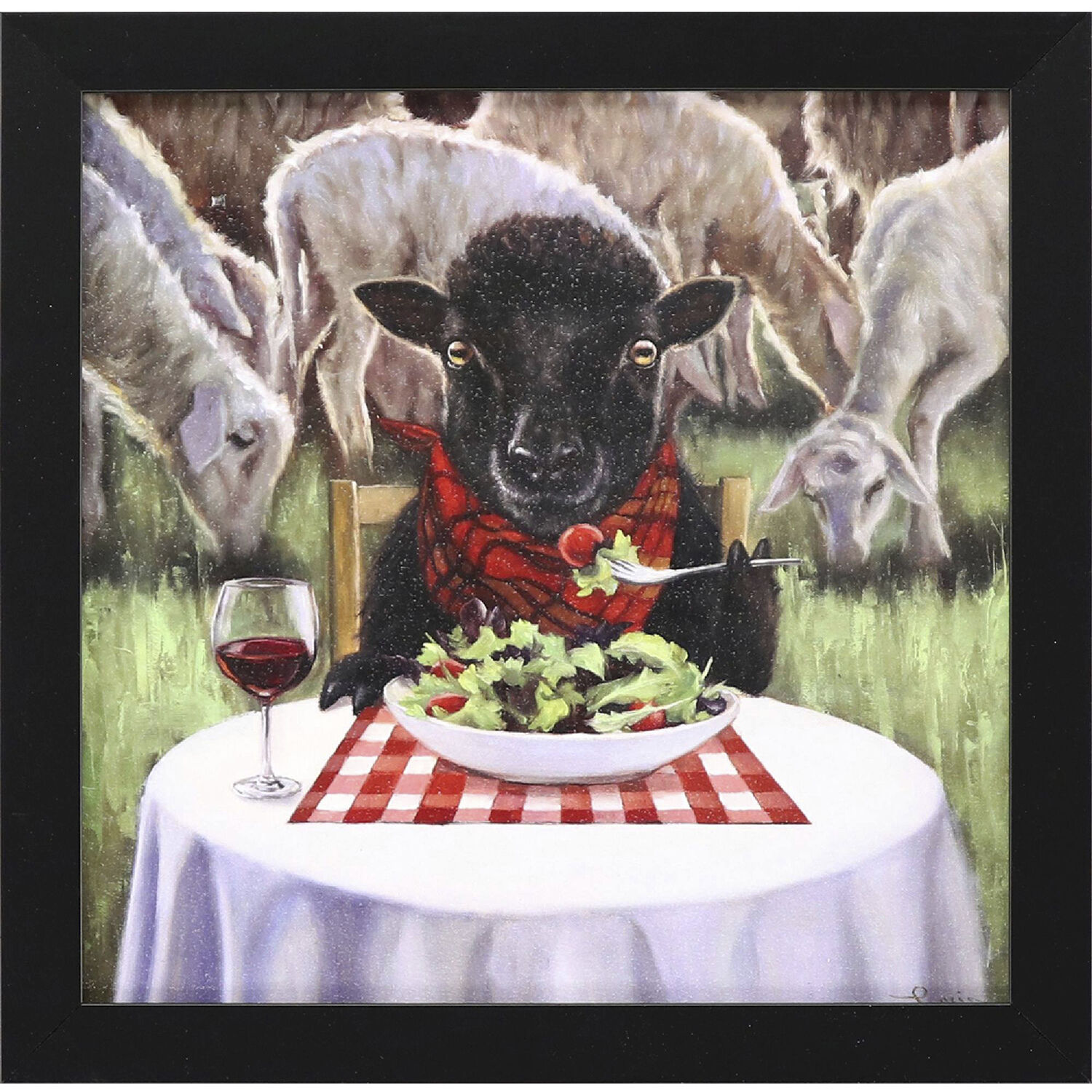 Animals 11 X 11 inch Non-Glass Framed Art, Propac