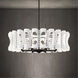 Twilight 8 Light White Pendant Ceiling Light in Optic, Adjustable Height