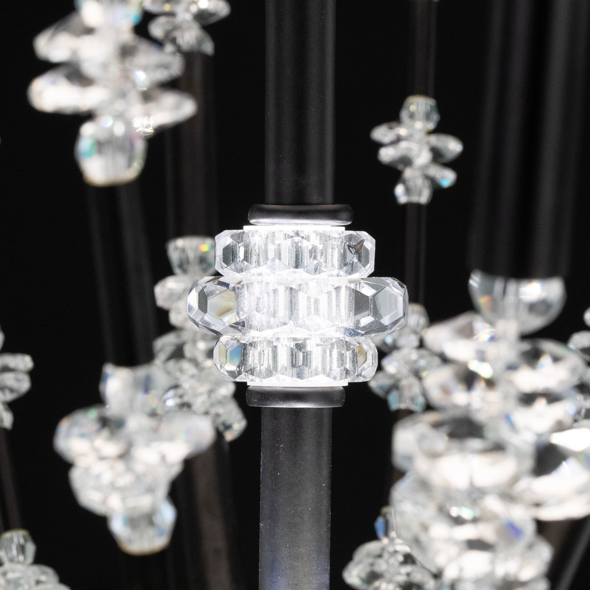 Bali LED 16 inch Black Semi-Flush Mount Ceiling Light, Schonbek Signature