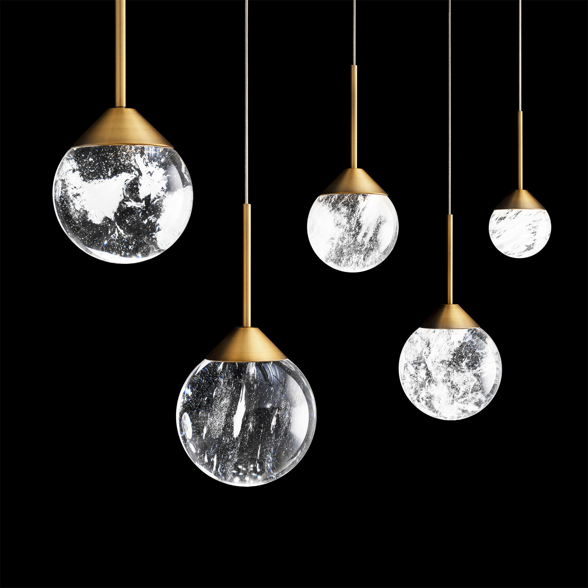 Beyond Quest LED 5.5 inch Aged Brass Multi-Light Pendant Ceiling Light, Linear Canopy