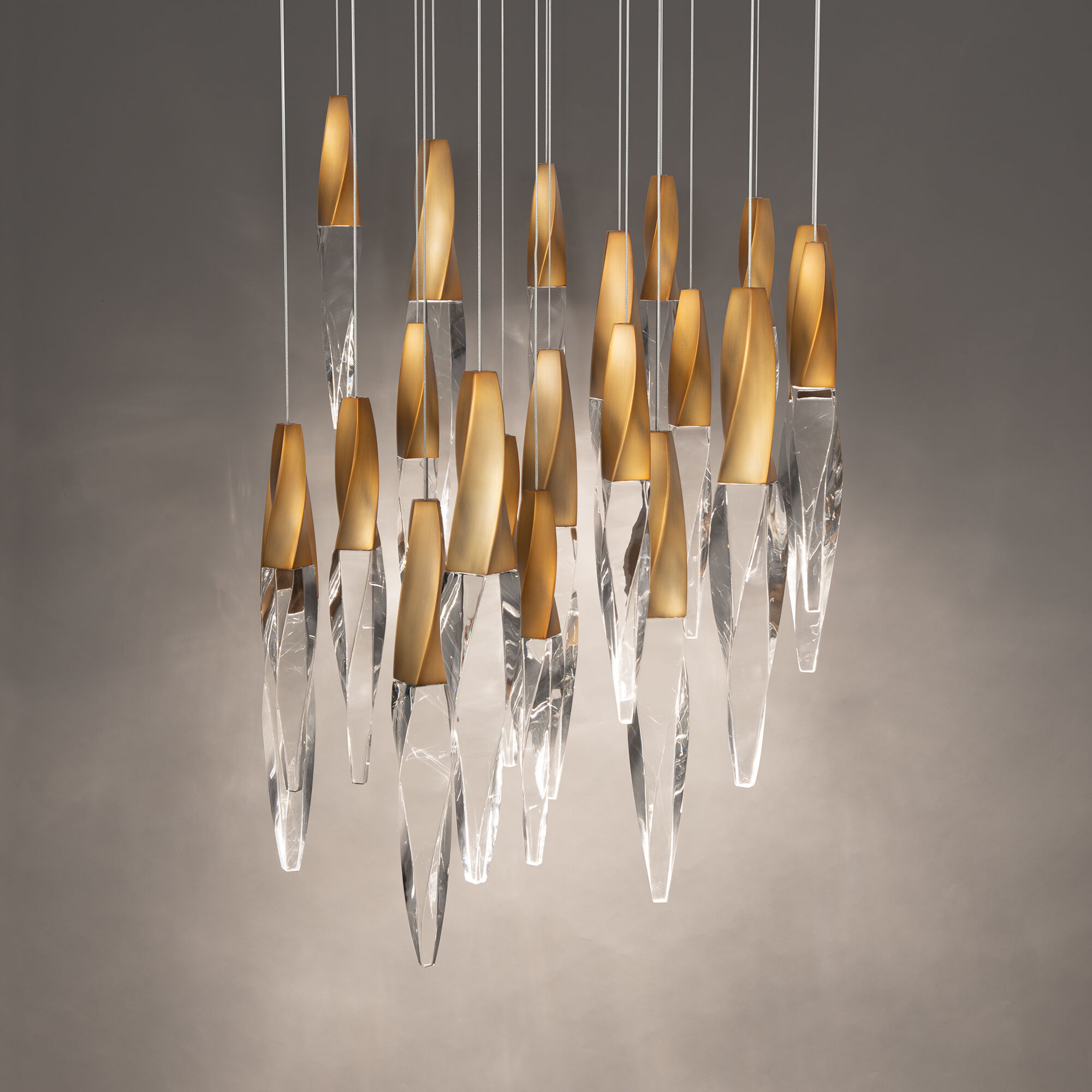 Kindjal LED 26 inch Aged Brass Multi-Light Pendant Ceiling Light, Beyond