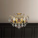 Renaissance Rock Crystal 6 Light 20 inch Heirloom Gold Semi-Flush Mount Ceiling Light in Rock Amethyst and Black Diamond