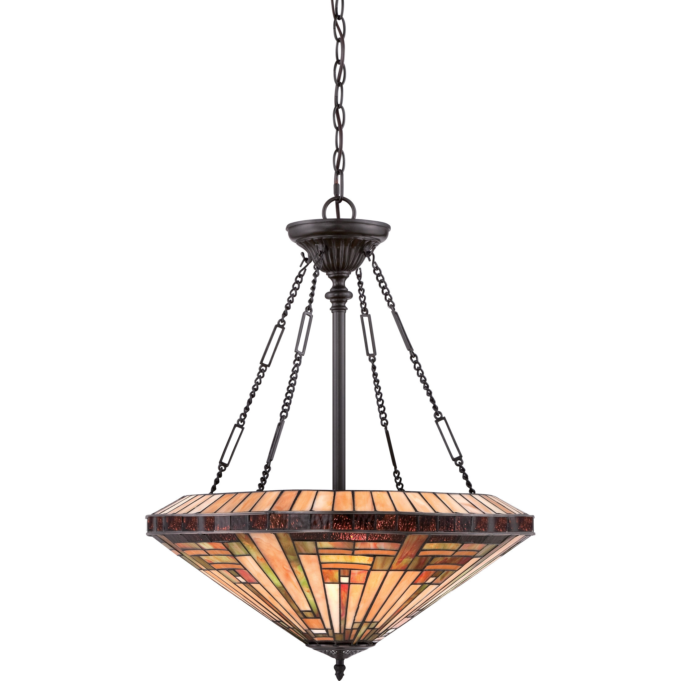 Stephen 4 Light 22 inch Vintage Bronze Pendant Ceiling Light, Naturals