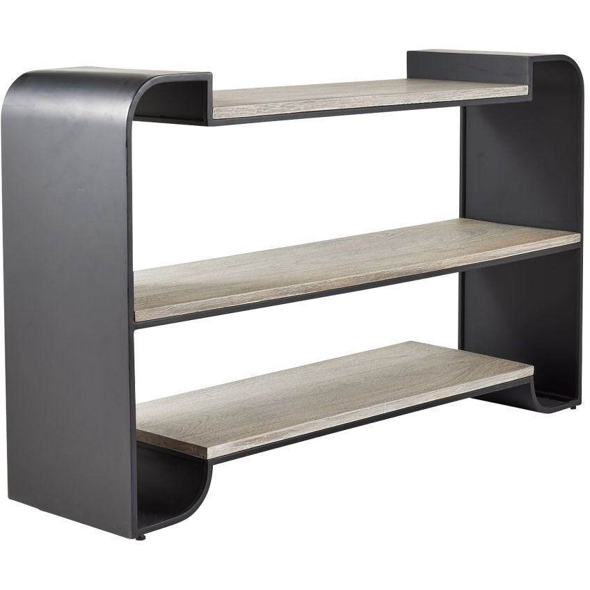 Epton Smoke Mango Wood and Blackened Bronze Bookshelf