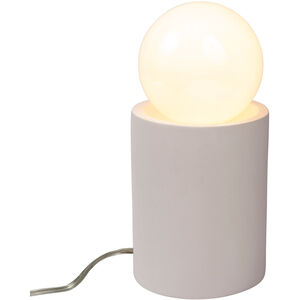 Portable 11.5 inch 60 watt White Crackle Table Lamp Portable Light