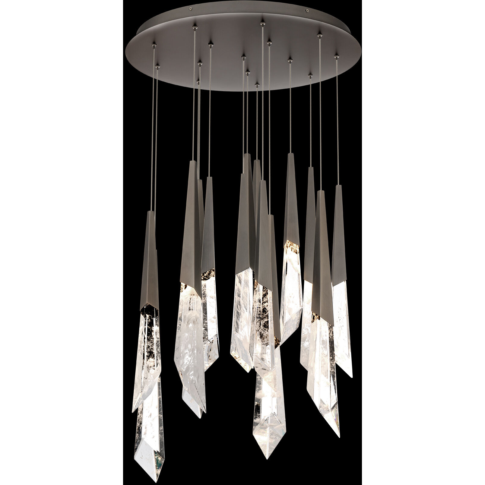 Beyond Solitude LED 23 inch Antique Nickel Multi-Light Pendant Ceiling Light, Round Canopy