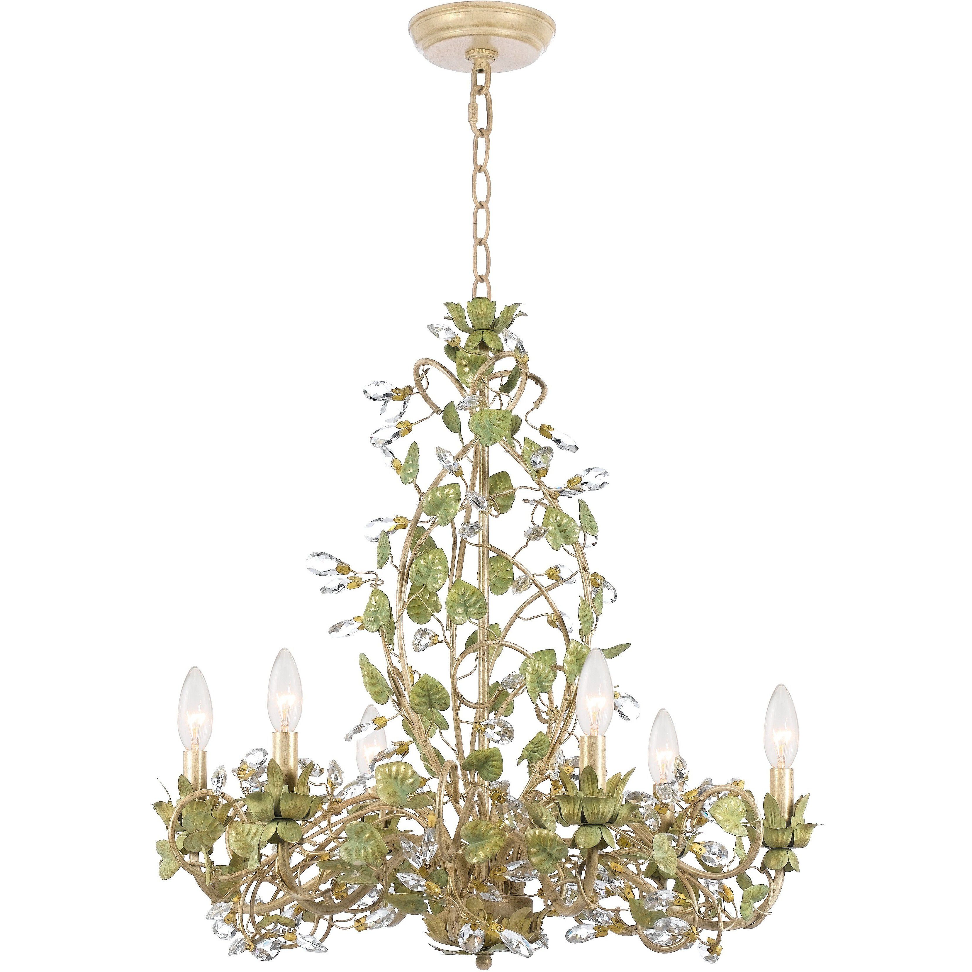 Josie 6 Light 25 inch Champagne Green Tea Chandelier Ceiling Light