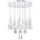 Beyond Hibiscus LED 26 inch Polished Nickel Multi-Light Pendant Ceiling Light, Round Canopy