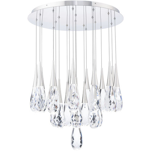 Beyond Hibiscus LED 26 inch Polished Nickel Multi-Light Pendant Ceiling Light, Round Canopy