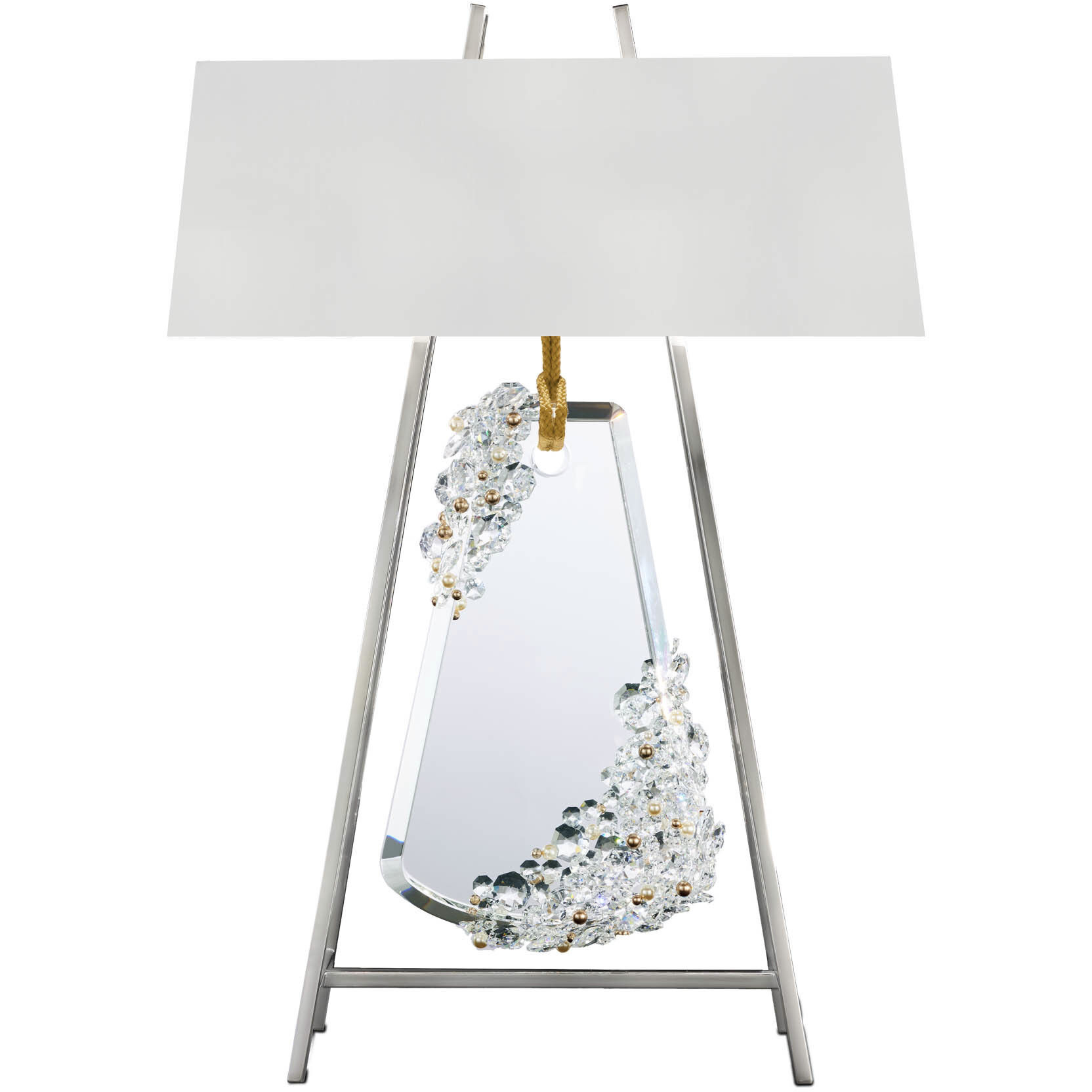 Forever Flora 31.6 inch 7.00 watt Polished Chrome Table Lamp Portable Light in Gold Rope, Gold Rope