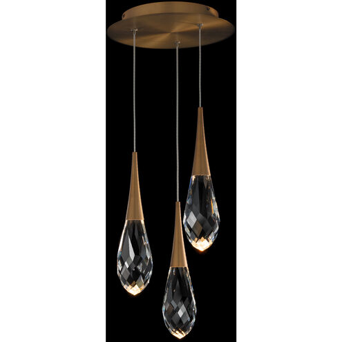 Hibiscus LED 11.75 inch Aged Brass Multi-Light Pendant Ceiling Light, Beyond