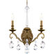 Renaissance Nouveau 2 Light 8 inch Etruscan Gold Wall Sconce Wall Light in Heirloom Silver