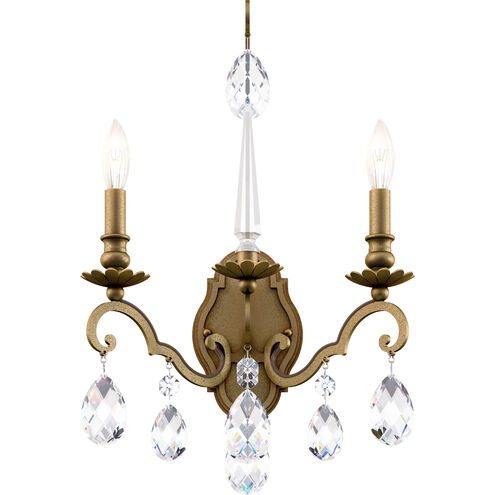 Renaissance Nouveau 2 Light 8 inch Etruscan Gold Wall Sconce Wall Light in Heirloom Silver
