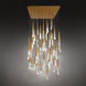 Beyond Solitude LED 12 inch Aged Brass Multi-Light Pendant Ceiling Light, Linear Canopy