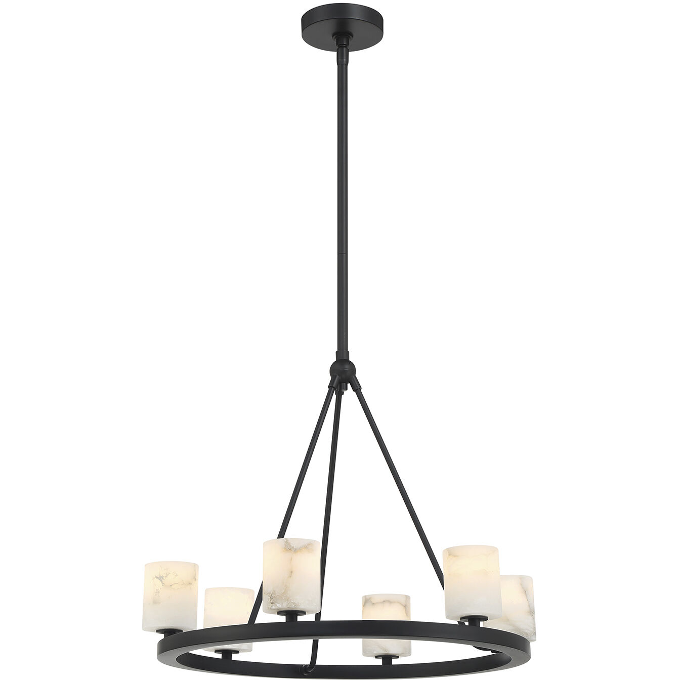 Aragon 6 Light 22.75 inch Matte Black Chandelier Ceiling Light