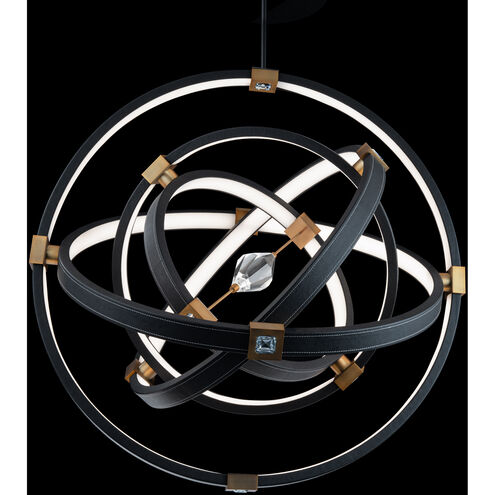 Atomic LED 36.44 inch Black and Aged Brass Pendant Ceiling Light in Black-Aged Brass, Beyond