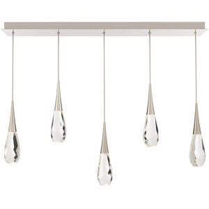 Beyond Hibiscus LED 5.5 inch Polished Nickel Multi-Light Pendant Ceiling Light, Linear Canopy