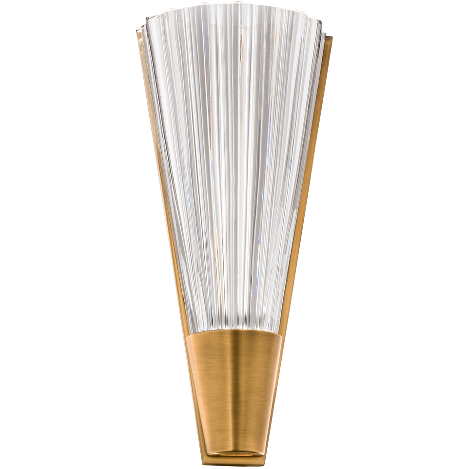 Signature Origami LED 4 inch Aged Brass ADA Wall Sconce Wall Light, Schonbek Signature