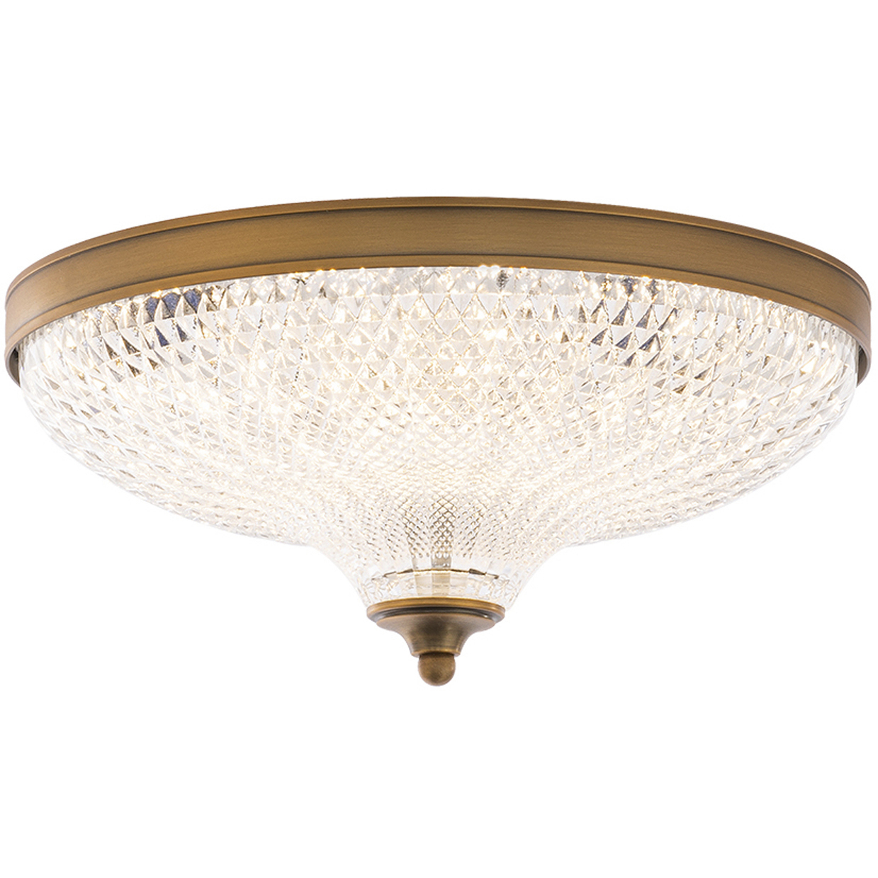 Signature Roma LED 12.13 inch Aged Brass Flush Mount Ceiling Light, Schonbek Signature